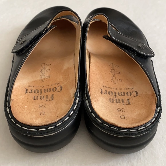 Finn Comfort | Stanford Mary Jane Nappa Black Leather Mule Clog (38 D / 7.5 - 8) - Picture 11 of 16